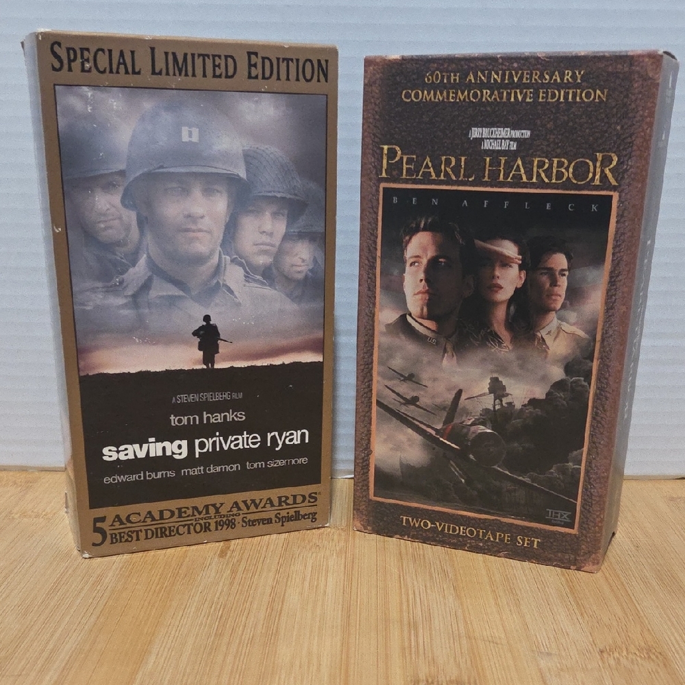 Saving Private Ryan and Pearl Harbor VHS Set